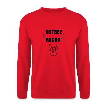 Ostsee rockt - Unisex Pullover - Rot - Vorne - Alina (178cm) & Michal (187cm)
