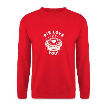 Pie liebt dich! - Unisex Pullover - Rot - Vorne - Alina (178cm) & Michal (187cm)