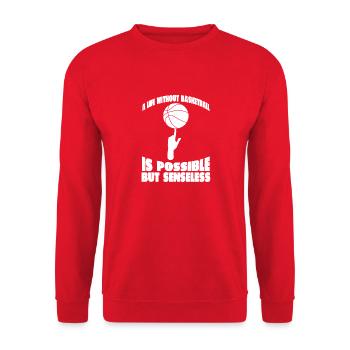 Basketball Basketballspieler Basketballteam - Unisex Pullover - Rot - Vorne - Alina (178cm) & Michal (187cm)