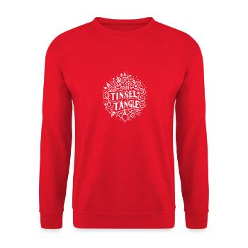 Bringen Sie Ihr Lametta nicht in ein Wirrwarr - Unisex Pullover - Rot - Vorne - Alina (178cm) & Michal (187cm)