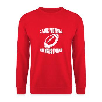 Footballspieler Footballtrainer American Football - Unisex Pullover - Rot - Vorne - Alina (178cm) & Michal (187cm)