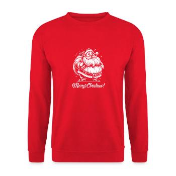 Merry Christmas with funny Santa Claus - Unisex Sweatshirt - red - Front - Alina (178cm) & Michal (187cm)