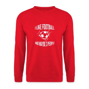 Fußballmannschaft Fußballspieler Fußballdesign - Unisex Pullover - Rot - Vorne - Alina (178cm) & Michal (187cm)
