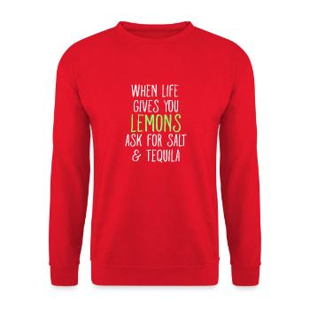When Life Gives You Lemons Ask For Salt Tequila - Unisex Sweatshirt - red - Front - Alina (178cm) & Michal (187cm)