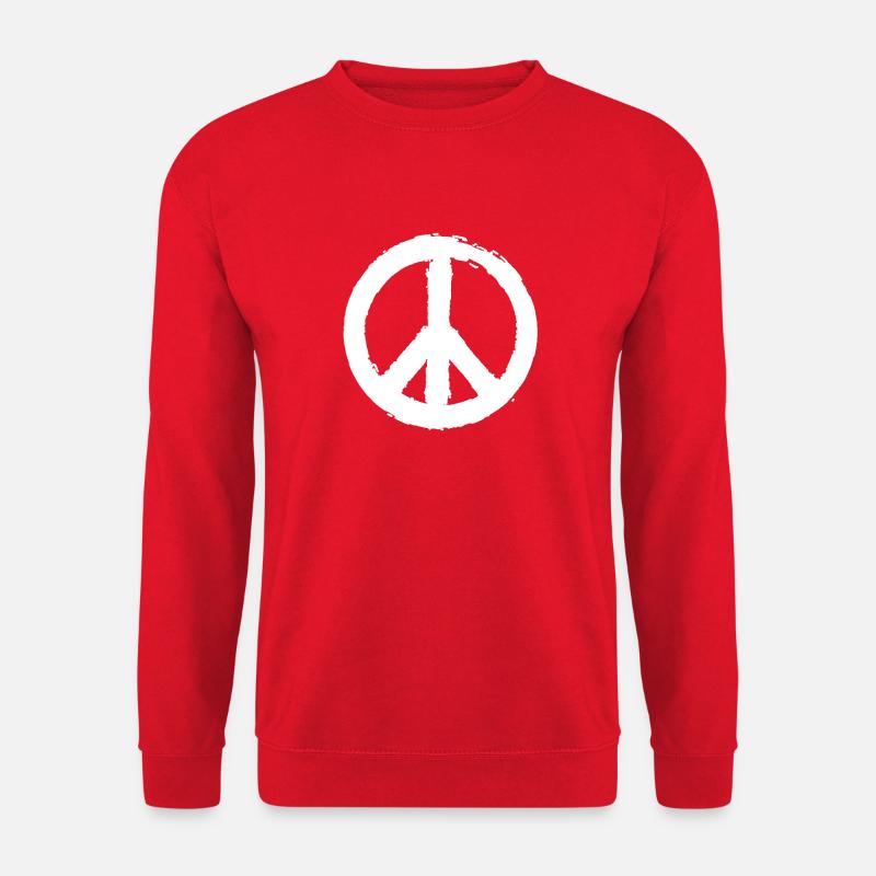 PEACE - Peacesymbol - Friedenszeichen Peacezeichen - Unisex Pullover - Rot