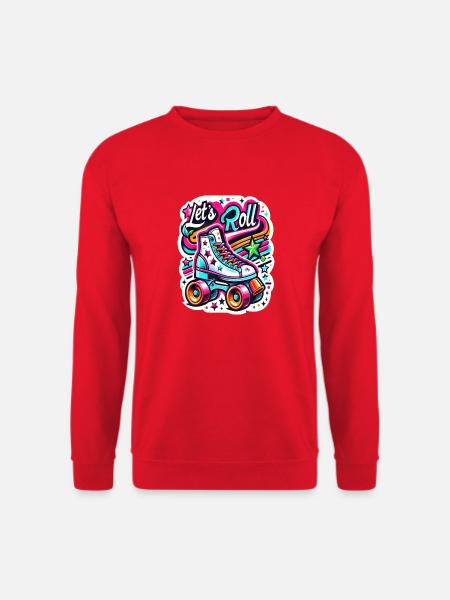Let´s Roll Rollschuhe Vintage Retro - Unisex Pullover - Rot