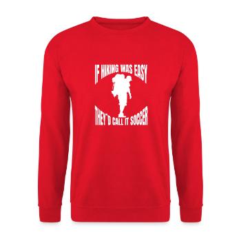 Wandern Bergwanderer Bergwandern Wanderung - Unisex Pullover - Rot - Vorne - Alina (178cm) & Michal (187cm)
