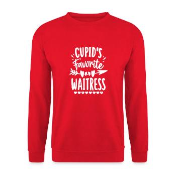 Cupids Favorite Waitress Funny Valentines Day - Unisex Sweatshirt - red - Front - Alina (178cm) & Michal (187cm)