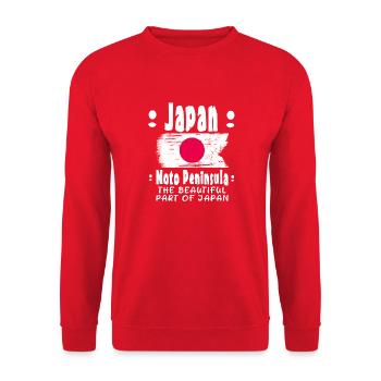 Noto Japan - Unisex Sweatshirt - red - Front - Alina (178cm) & Michal (187cm)