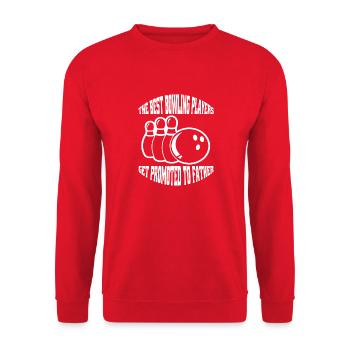 Bowling Club de bowling Club de bowling Quilles Quilles - Sweat-shirt Unisexe - rouge - Devant - Alina (178cm) & Michal (187cm)