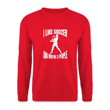 Soccer Team Soccer Design Soccer Player - Unisex Sweatshirt - red - Front - Alina (178cm) & Michal (187cm)