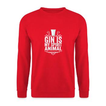 Gin Is My Spirit Animal Lover T-Shirt Boisson Drôle - Sweat-shirt Unisexe - rouge - Devant - Alina (178cm) & Michal (187cm)