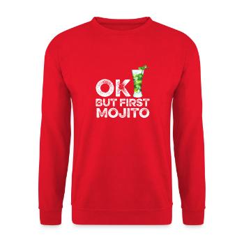 OK But First Mojito Lover T-Shirt Funny Alcohol - Unisex Sweatshirt - red - Front - Alina (178cm) & Michal (187cm)