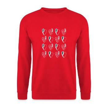 Imprimé numéro14. - Sweat-shirt Unisexe - rouge - Devant - Alina (178cm) & Michal (187cm)