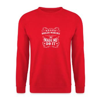 Boiler Makers Made Me Do It Cool Alcohol Drink Fun - Unisex Sweatshirt - red - Front - Alina (178cm) & Michal (187cm)