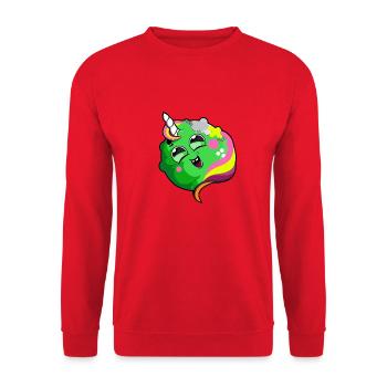 Einhorn - Unisex Pullover - Rot - Vorne - Alina (178cm) & Michal (187cm)