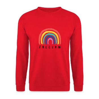 Freedom Rainbow - Unisex Pullover - Rot - Vorne - Alina (178cm) & Michal (187cm)