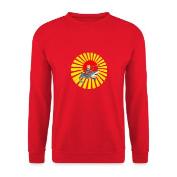Chat sur requin au coucher du soleil - Sweat-shirt Unisexe - rouge - Devant - Alina (178cm) & Michal (187cm)