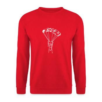 Parachuting Squirrels Funny Chipmunks Animal Lover - Unisex Sweatshirt - red - Front - Alina (178cm) & Michal (187cm)