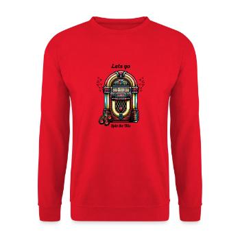 Musikbox Retro Vibes - Unisex Pullover - Rot - Vorne - Alina (178cm) & Michal (187cm)