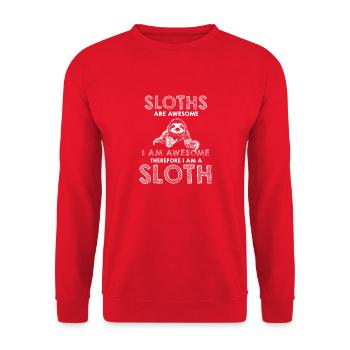 Les paresseux sont géniaux Je suis génial Paresseux drôle d’animaux - Sweat-shirt Unisexe - rouge - Devant - Alina (178cm) & Michal (187cm)