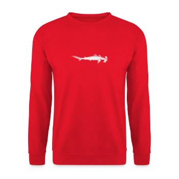 Hammer Head Shark Creature - Deep Sea Ocean Life - Unisex Sweatshirt - red - Front - Alina (178cm) & Michal (187cm)