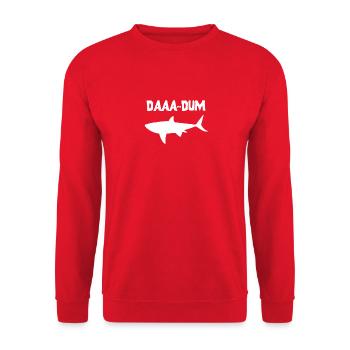 Daaa-Dum Requin Drôles Morsures, Vie Océanique Profonde - Sweat-shirt Unisexe - rouge - Devant - Alina (178cm) & Michal (187cm)