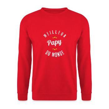 Meilleur papy du monde 1 - Sweat-shirt Unisexe - rouge - Devant - Alina (178cm) & Michal (187cm)