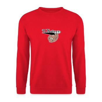 Faultier Was auch immer Lustiges faules Tier Humor mit niedriger Energie - Unisex Pullover - Rot - Vorne - Alina (178cm) & Michal (187cm)