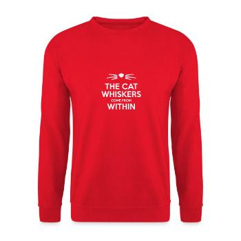 Les moustaches de chat viennent de l’intérieur Funny Cat Lover - Sweat-shirt Unisexe - rouge - Devant - Alina (178cm) & Michal (187cm)