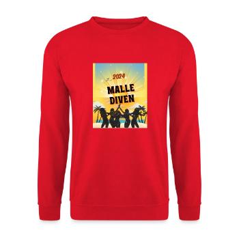 Malle Diven - Unisex Pullover - Rot - Vorne - Alina (178cm) & Michal (187cm)