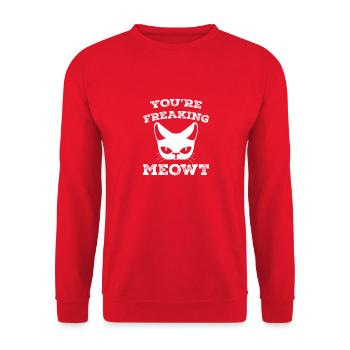 T-shirt You’re Freaking Meowt - Drôle d’amoureux des chats - Sweat-shirt Unisexe - rouge - Devant - Alina (178cm) & Michal (187cm)