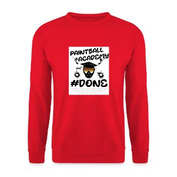I'm done, gruated to play paintball - Unisex Sweatshirt - red - Front - Alina (178cm) & Michal (187cm)