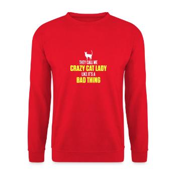 They Call Me Crazy Cat Lady Like It's A Bad Thing - Unisex Sweatshirt - red - Front - Alina (178cm) & Michal (187cm)