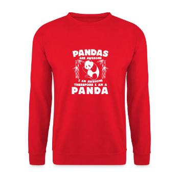 Les pandas sont géniaux Je suis génial Panda drôle Ours - Sweat-shirt Unisexe - rouge - Devant - Alina (178cm) & Michal (187cm)