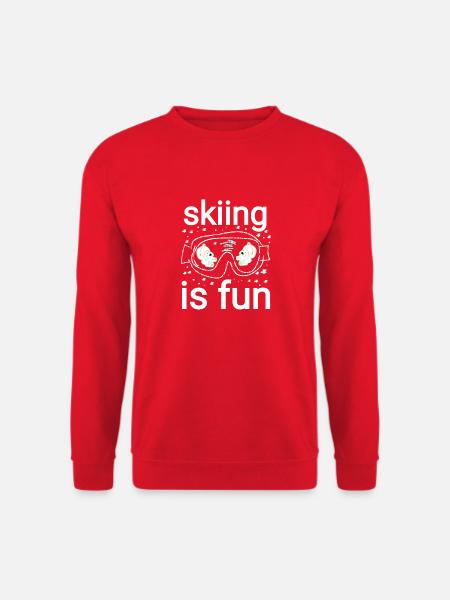 Ski pour les enfants. Le ski, c’est amusant - Sweat-shirt Unisexe - rouge