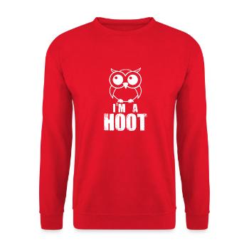 I'm A Hoot! Funny Cute Owl Nocturnal Bird Predator - Unisex Sweatshirt - red - Front - Alina (178cm) & Michal (187cm)