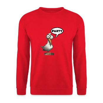 Malle Möwe Party chillen relaxen abhängen - Unisex Pullover - Rot - Vorne - Alina (178cm) & Michal (187cm)