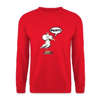 Malle Seagull Party Chill Relax Hang Out - Unisex Sweatshirt - red - Front - Alina (178cm) & Michal (187cm)