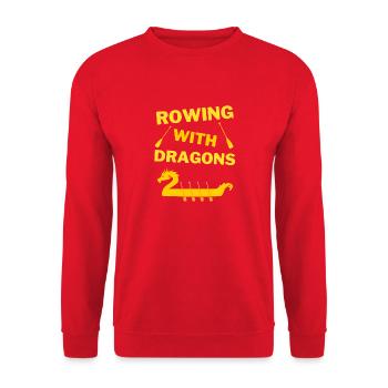 Dragon Boat Rowing With Dragons - Unisex Sweatshirt - red - Front - Alina (178cm) & Michal (187cm)