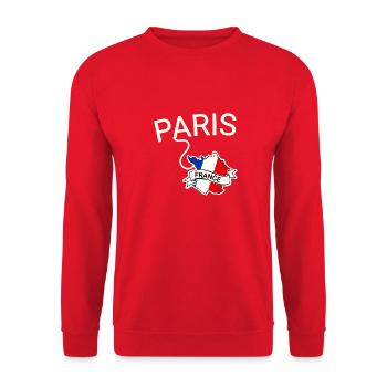 France Paris - Unisex Sweatshirt - red - Front - Alina (178cm) & Michal (187cm)
