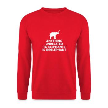 Alles, was nichts mit Elefanten zu tun hat, ist Irrelephant - Unisex Pullover - Rot - Vorne - Alina (178cm) & Michal (187cm)