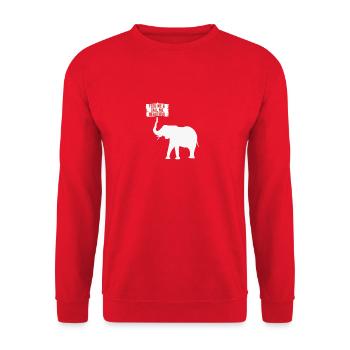 Füttere mich und nenne mich schöne lustige Elefantenliebhaberin - Unisex Pullover - Rot - Vorne - Alina (178cm) & Michal (187cm)