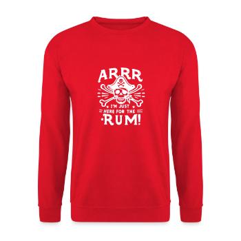 Arrr Je suis juste là pour le rhum ! - Sweat-shirt Unisexe - rouge - Devant - Alina (178cm) & Michal (187cm)