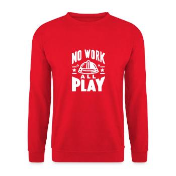 Keine Arbeit, das ganze Spiel - Unisex Pullover - Rot - Vorne - Alina (178cm) & Michal (187cm)