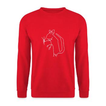 Rat Animal Funny - Unisex Sweatshirt - red - Front - Alina (178cm) & Michal (187cm)