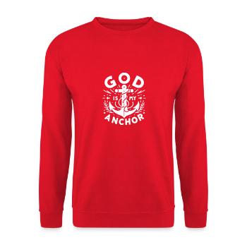 Dieu est mon ancre - Sweat-shirt Unisexe - rouge - Devant - Alina (178cm) & Michal (187cm)