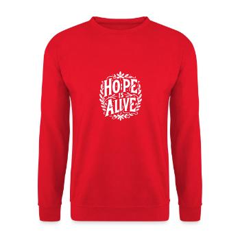 Hope is Alive - Unisex Sweatshirt - red - Front - Alina (178cm) & Michal (187cm)
