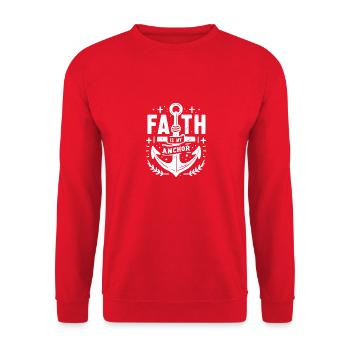 La foi est mon ancre - Sweat-shirt Unisexe - rouge - Devant - Alina (178cm) & Michal (187cm)