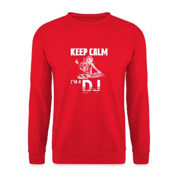 Keep Calm I'm A DJ Funny Deejay Disc Jockey Slogan - Unisex Sweatshirt - red - Front - Alina (178cm) & Michal (187cm)